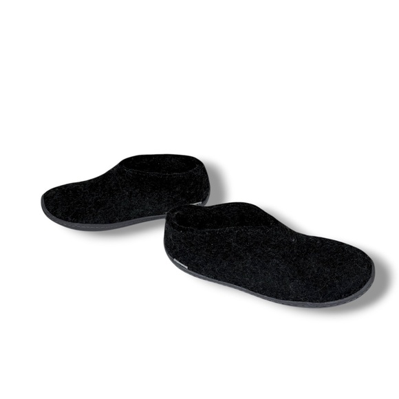 Glerups Black/Grey Wool Felt Boho German Slipper Shoes Size 42 - Picture 2 of 4
